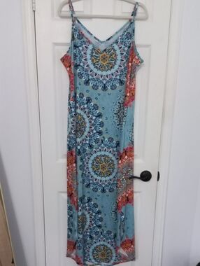 Bohemian Blue Floral Maxi Dress